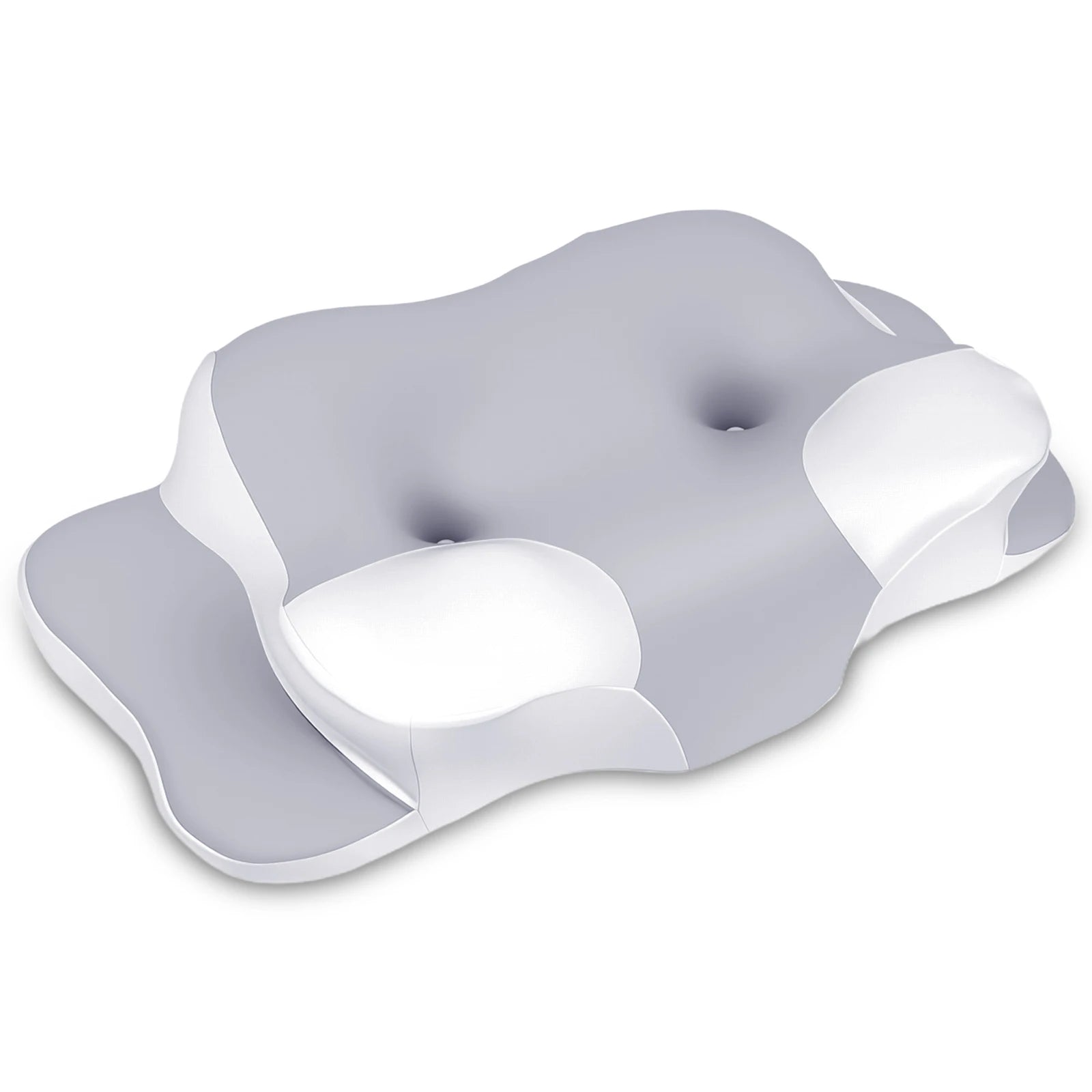 Almohada Cervical de Espuma Viscoelástica con Diseño Ergonómico y Funda de Seda de Hielo Refrescante